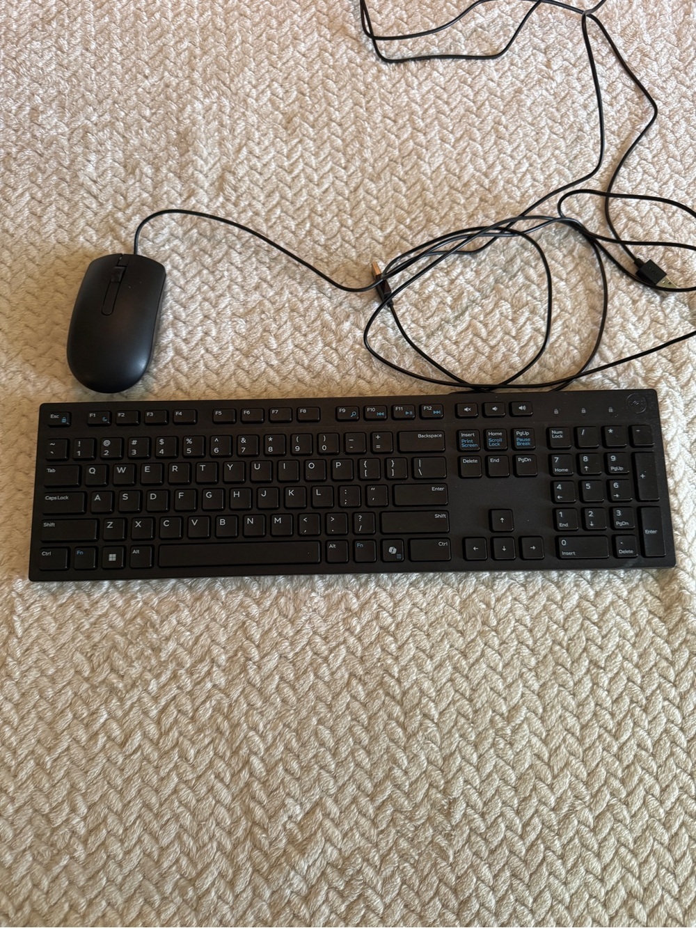 Dell Black Wired Keyboard and Mouse Set